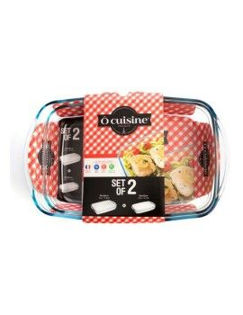 Conjunto de Travessas para Forno Ô Cuisine 334SA05 Transparente Vidro (2 pcs)