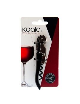 Saca-rolhas de empregado de mesa Koala Preto Metal (11,1 x 3 x 1,2 cm)