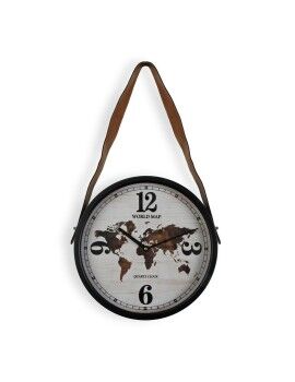 Reloj de Pared Versa Metal Mapamundi 6 x 35 x 35 cm