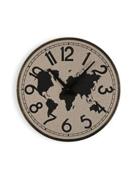 Reloj de Pared Versa Metal Mapamundi 4 x 40 x 40 cm