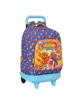 Mochila Escolar com Rodas SuperThings Guardians of Kazoom Roxo Amarelo (33 x 45 x 22 cm)