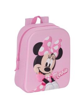 Mochila Escolar Minnie Mouse 3D Rosa 22 x 27 x 10 cm