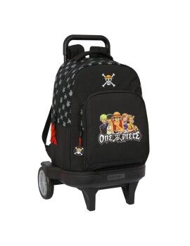 Mochila Escolar com Rodas One Piece Preto 33 x 45 x 22 cm