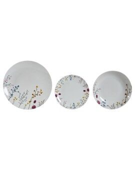 Set de Vajilla DKD Home Decor Multicolor Porcelana Flores 27 x 27 x 3 cm 18 Piezas (18 pcs)