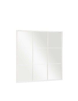 Espejo de pared Blanco Metal Cristal Ventana 90 x 90 x 2 cm