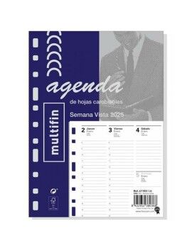 Recarga de páginas de agenda Finocam MULTIFIN 3002 2025 15,5 x 21,5 cm