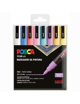 Rotulador de tinta acrílica POSCA PC-3M/8C Pastel 0,9-1,3 mm 8 Peças