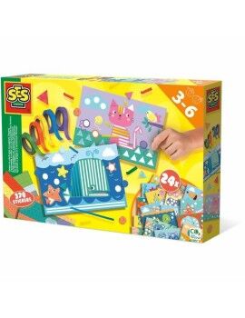 Jogo Educativo SES Creative I learn to paste and recognize shapes Multicolor