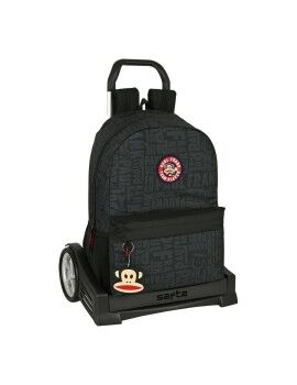 Mochila Escolar com Rodas Paul Frank Team player Preto 30 x 46 x 14 cm