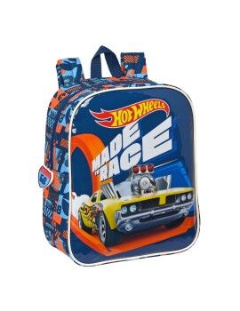 Mochila Infantil Hot Wheels Speed club Laranja Azul Marinho (22 x 27 x 10 cm)