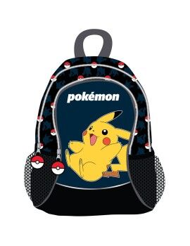 Mochila Escolar Pokémon Pokeball Azul Negro 30 x 40 x 15 cm