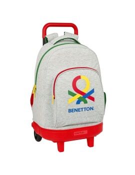 Mochila Escolar con Ruedas Benetton Pop Gris (33 x 45 x 22 cm)