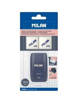 Set de Goma de Borrar y Sacapuntas Milan 1918 Azul