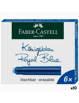 Tinta de recarga Faber-Castell 185506 Azul escuro Cartucho Caneta Pena de Caligrafia (10 Unidades)