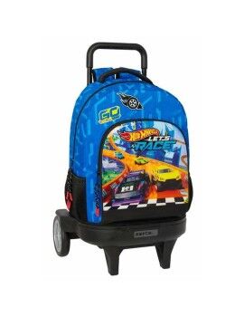 Mochila Escolar Hot Wheels Let's race Azul Preto 33 x 45 x 22 cm