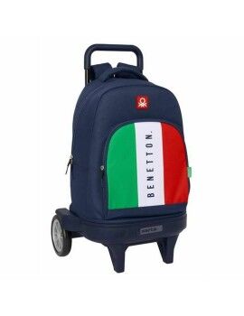 Mochila Escolar Benetton Flag Azul Marinho 33 x 45 x 22 cm