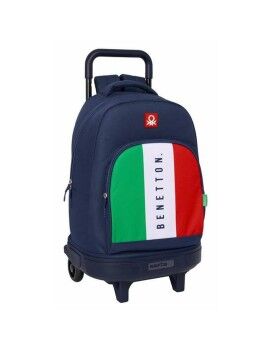 Mochila Escolar Benetton Flag Azul Marinho 33 x 45 x 22 cm