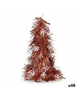 Figura Decorativa Árvore de Natal Enfeite Cintilante Branco Cobre Polipropileno PET 20 x 30 x 20...