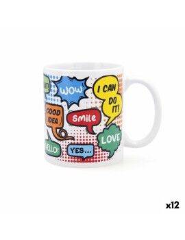 Taza Quid Wow Cómics Multicolor Cerámica 330 ml (12 Unidades)