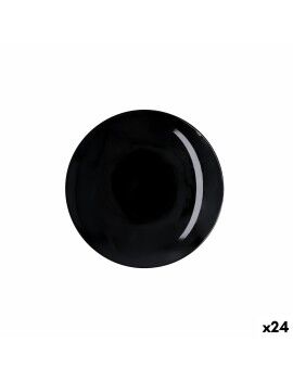 Prato de Sobremesa Quid Select Basic Preto Melamina Ø 20 cm (24 Unidades)