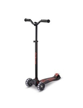 Patinete Scooter Micro Micro Deluxe Pro LED Preto Vermelho