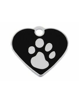 Placa identificativa Imarc Heart Negro Plateado