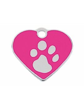 Placa identificativa Imarc Heart Cor de Rosa Prateado