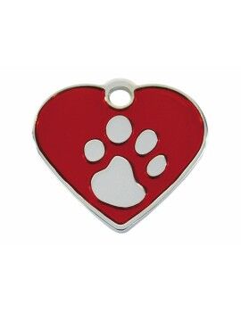 Placa identificativa Imarc Heart Rojo Plateado