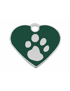 Placa identificativa Imarc Heart Verde Plateado