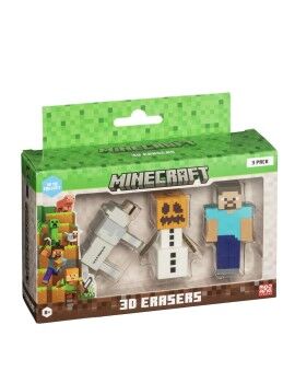 Conjunto de borrachas 3D Minecraft MC4021B 3 Peças