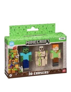 Conjunto de borrachas 3D Minecraft MC4021C 3 Peças