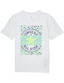 Camisola de Manga Curta Infantil Converse Boyfriend Graphicrt Branco