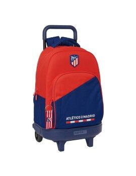 Mochila Escolar com Rodas Atlético Madrid Azul Vermelho 33 X 45 X 22 cm