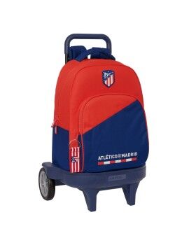 Mochila Escolar com Rodas Atlético Madrid Azul Vermelho 33 X 45 X 22 cm