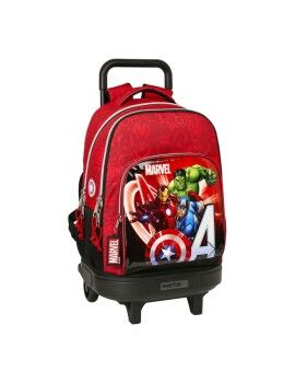 Mochila Escolar com Rodas The Avengers Infinity Vermelho Preto (33 x 45 x 22 cm)