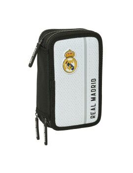 Estojo Triplo Real Madrid C.F. Branco Cinzento 12,5 x 19,5 x 5,5 cm 36 Peças