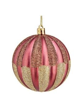 Bola de Natal Ø 8 cm 6 Unidades Cor de Rosa PVC Plástico